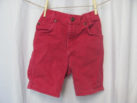 Girls Vintage 90s PINK Denim High Waist Shorts / … - image 1