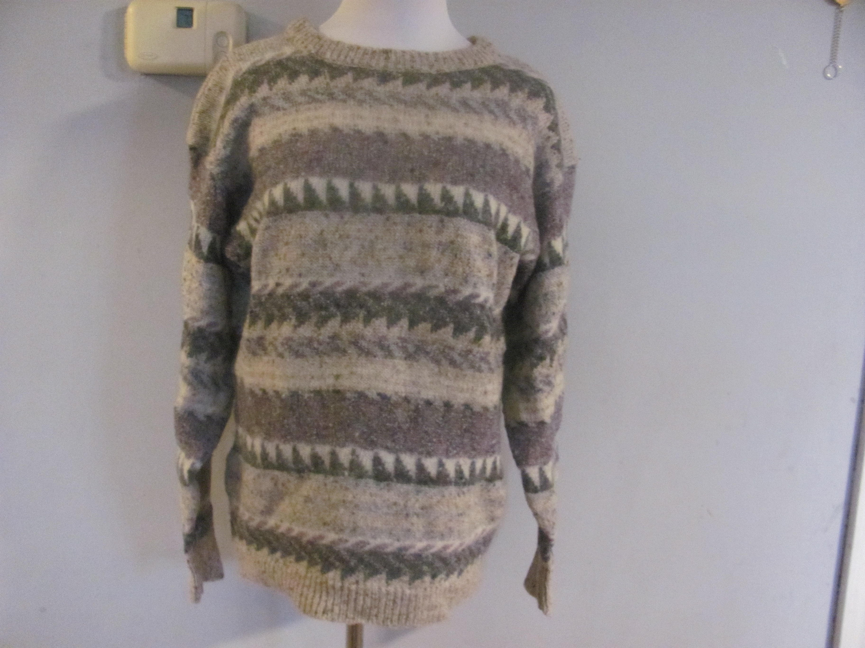 【期間限定特価】 Wool Mohair 90s Vintage Geometric Core Cottage Aesthetic トップス