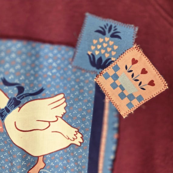 Upcycled Cottagecore Patchwork GOOSE sweatshirt N… - image 3