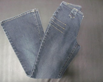 Vintage 90s Low Rise Flare Jeans, Dark Wash Denim (Juniors 5)