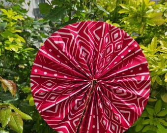 2 abanicos plegables de tela Kitenge/Abanico de tela con estampado africano/Abanico plegable portátil de verano/Accesorio bohemio para festivales y viajes/Regalo cultural hecho a mano