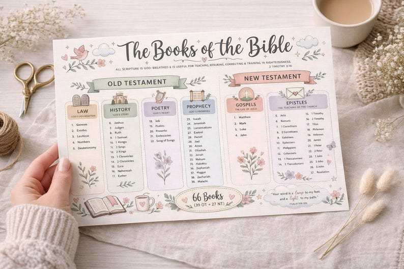 Books of the Bible Chart | Christian Study Guide (PNG PDF Download) - Etsy