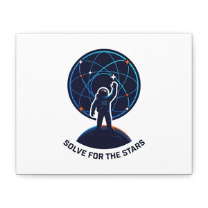 Solve for the Stars Canvas | Space Astronaut Mission Patch Art, Cosmic Science Decor