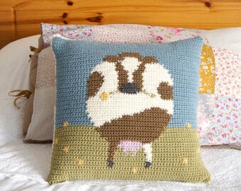 Cushion Crochet Pattern, Cow Pillow, PDF Turorial, Farm House Decor, Country Style