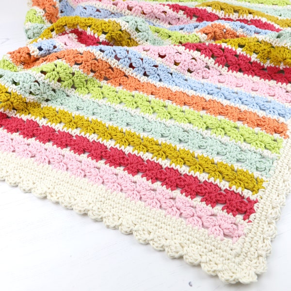 Crochet Pattern Blanket, Flower Power Blanket, Pattern for Crochet, Baby Blanket, Lap Blanket, Cot Cover, Summer Blanket, Crochet Blanket