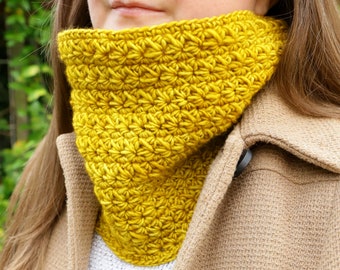 Cowl Crochet Pattern, Scarf Crochet Pattern, Mustard Cowl, Pattern for Crochet, Quick Cowl, Ochre Cowl,Winter Crochet,Autumn Crochet Pattern
