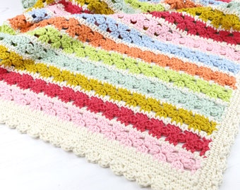 Crochet Pattern Blanket, Flower Power Blanket, Pattern for Crochet, Baby Blanket, Lap Blanket, Cot Cover, Summer Blanket, Crochet Blanket