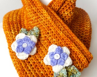 Crochet Cowl, Scarf Pattern, Country Style, Knit Flower, Winter Neck Warmer