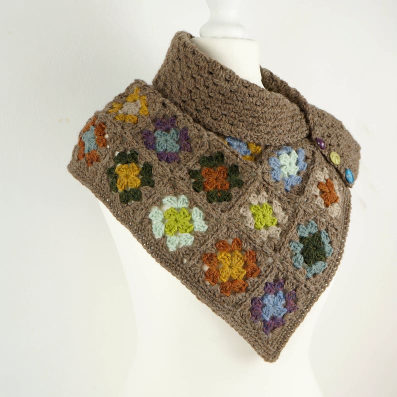 Granny Square Scarf Crochet Pattern, Shawl Pattern, Crochet Scarf, Crochet Cowl, Pattern for Crochet, Crochet Gift, Granny Crochet Pattern image 4