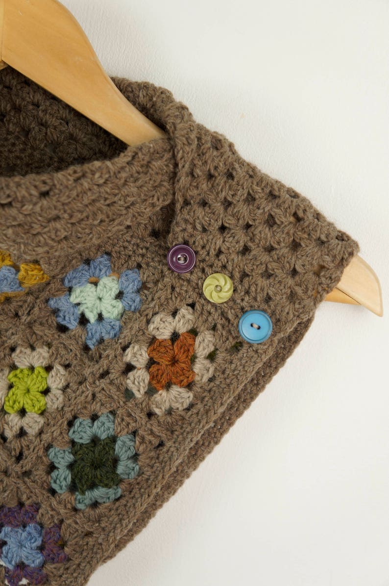 Granny Square Scarf Crochet Pattern, Shawl Pattern, Crochet Scarf, Crochet Cowl, Pattern for Crochet, Crochet Gift, Granny Crochet Pattern image 2