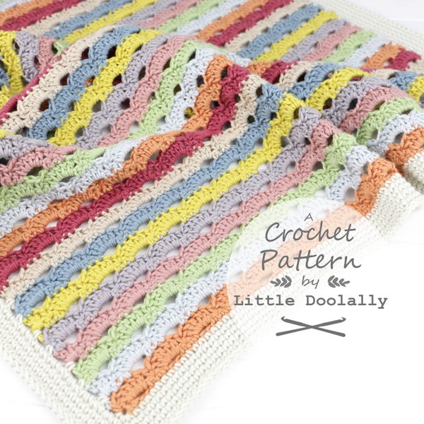 Blanket Crochet Pattern, Rainbow Blanket By Little Doolally, Easy Crochet, Lap Blanket, Baby Blanket, Afghan, Chair Throw, Bed Cover Pattern