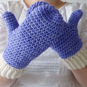 Periwinkle Mits Crochet Pattern PDF Mitten Winter Gloves Written Tutorial Warm Woolens image 3