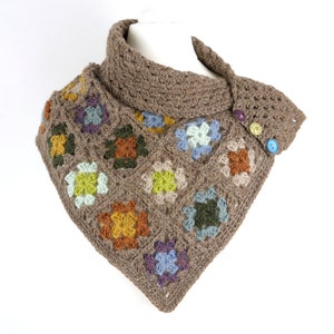 Granny Square Scarf Crochet Pattern, Shawl Pattern, Crochet Scarf, Crochet Cowl, Pattern for Crochet, Crochet Gift, Granny Crochet Pattern image 1