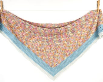 Crochet Patterns, Crochet Boho Shawl, Crochet Shawl, Fall Scarf, Lightweight Scarf, Sport Weight Yarn, Scarf, Summer Shawl, Bohemian Shawl