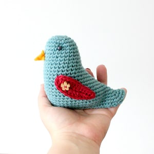 Amigurumi Bird, Crochet Pattern, Toy Pattern, Blue Bird, Hanging Decoration, Nursery Decor, Farmhouse Style, Softie Pattern, Easy to Make