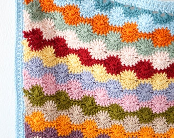 Blanket Pattern, Crochet Tutorial, Baby Gift, Bright, Car seat Throw,