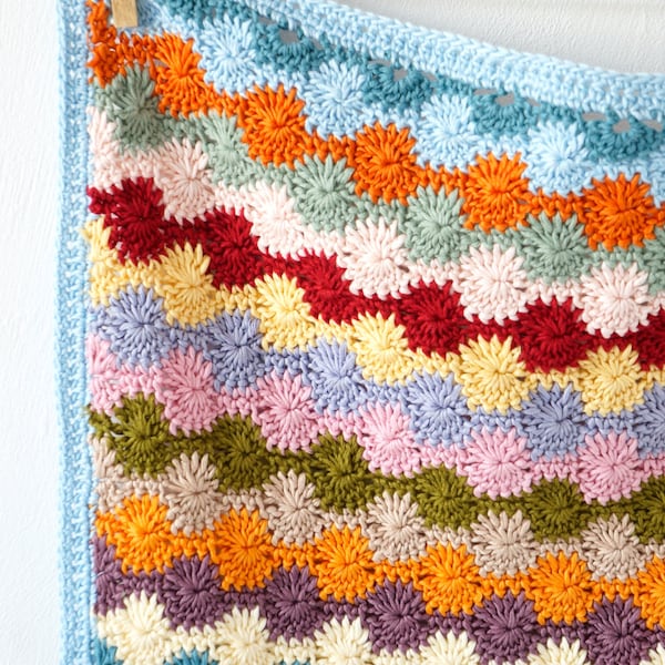 Blanket Pattern, Crochet Tutorial, Baby Gift, Bright, Car seat Throw,