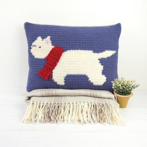 Dog Crochet Pattern, Crochet Pillow Pattern, Pattern for Crochet, West Highland Terrier, Crochet Dog, Dog Lover, Dog Pillow, Crochet Cushion image 6
