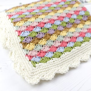 Crochet Pattern Blanket, Baby Blanket, Afghan, Spring Colours, Lap Blanket, Patterns for Crochet, Home Decor, Farmhouse Style, Colourful