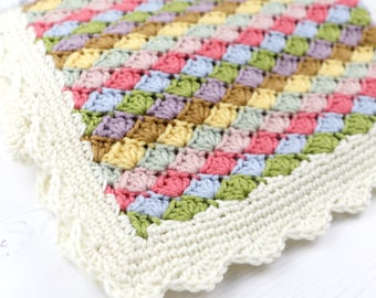 Crochet Pattern Blanket, Baby Blanket, Afghan, Spring Colours, Lap Blanket, Patterns for Crochet, Home Decor, Farmhouse Style, Colourful