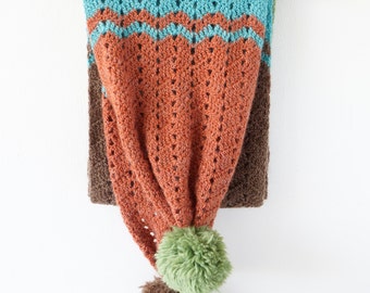 Scarf Crochet Pattern, Long Scarf, Pattern Crochet, Chevron Scarf, Zig Zag Crochet, Neck Warmer, Winter Crochet, Fall Crochet, Pom Pom Scarf