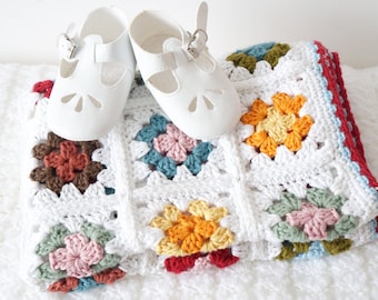 Blanket Crochet Pattern, Easy to Make, Beginner Crochet, Granny Blanket, Square Afghan, Sofa Throw, Baby Gift, Homemade Nursery, Lap Blanket