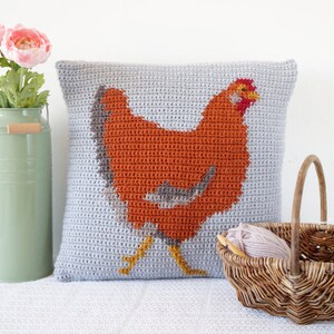 Dierenkussens, Woondecoratie, Haakpatronen, Boerderijstijl, Gebreide kussens, Intarsia Haken, Eerste Huiscadeau, Kipkussen