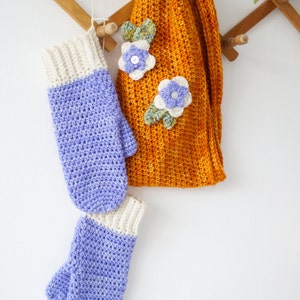 Periwinkle Mits Crochet Pattern PDF Mitten Winter Gloves Written Tutorial Warm Woolens image 4