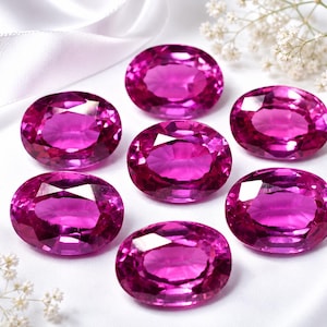 Brilliant Pink Ruby Gemstone Display 40 Ct Lot Gemstone | Oval Cut Certified AAA+ Natural Stone from Mozambique | Anniversary Gift For Love