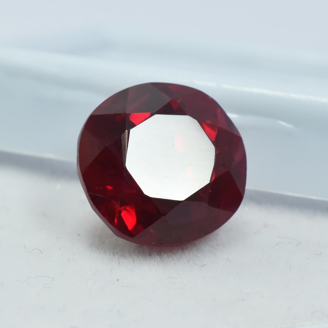 9 Ct Rare Natural Deep Red Ruby | Certified Round Cut Loose Gemstone ...