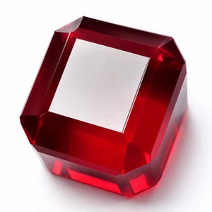 Cube Cut 50 Ct Red Ruby Faceted Stunning Quality Gemstone | Lab Created Natural Real Ruby Stone Certified | Birthday Gift for Someone