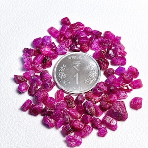 Natural African Red Ruby Rough Lot | 100-500 Ct Raw Red Ruby | Certified Uncut Gemstones for Jewelry Making, Lapidary, Collectors & Healing