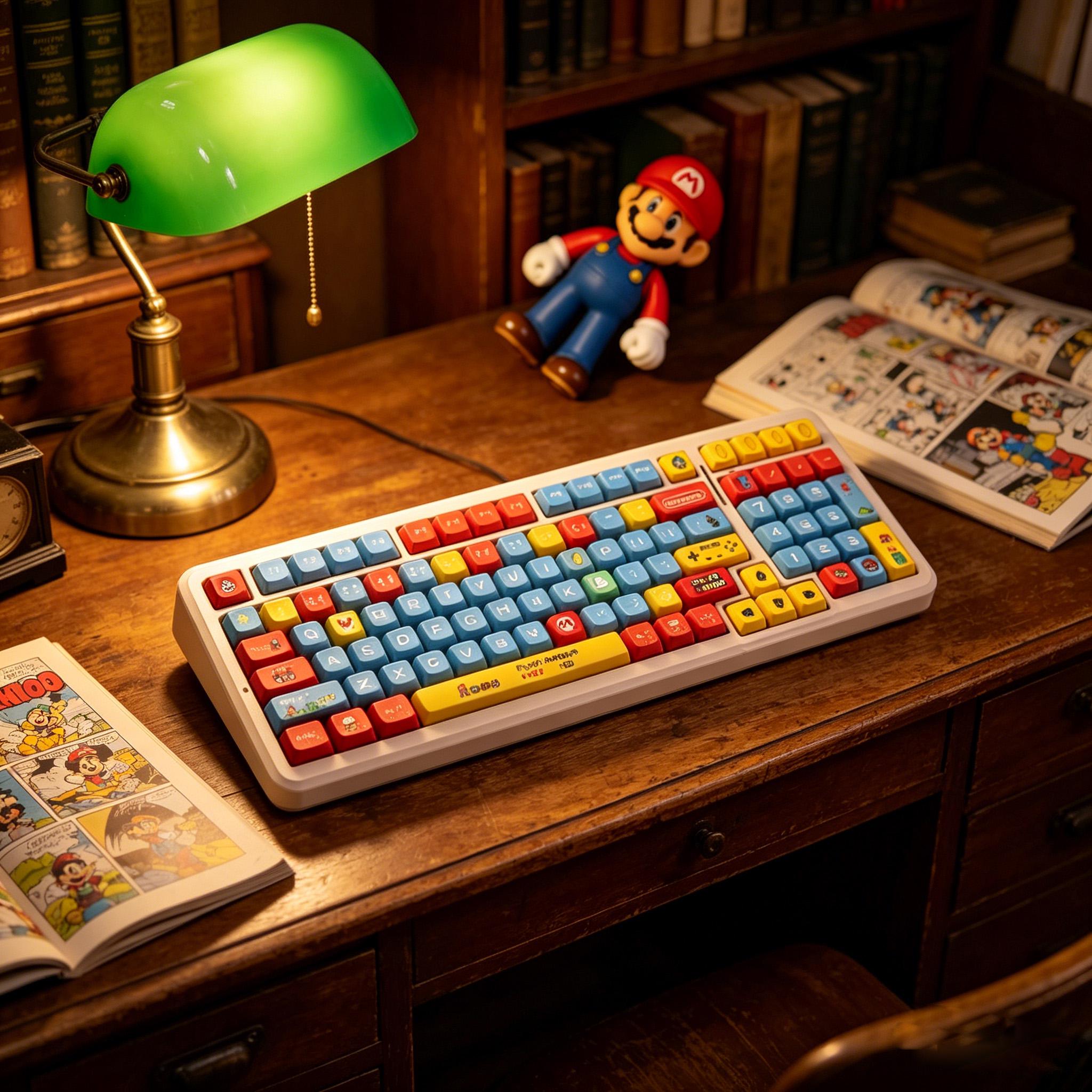 Mario Themed PBT Keycaps | MOA Profile Retro Gaming Keyboard Keycaps ...