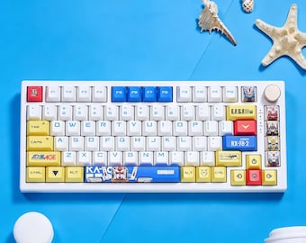 RX-78-2 Gundam 126-Key PBT Keycap Set | Cherry Profile Dye-Sub Anime Keycaps for Mechanical Keyboard | Perfect Gift for Gundam Fans