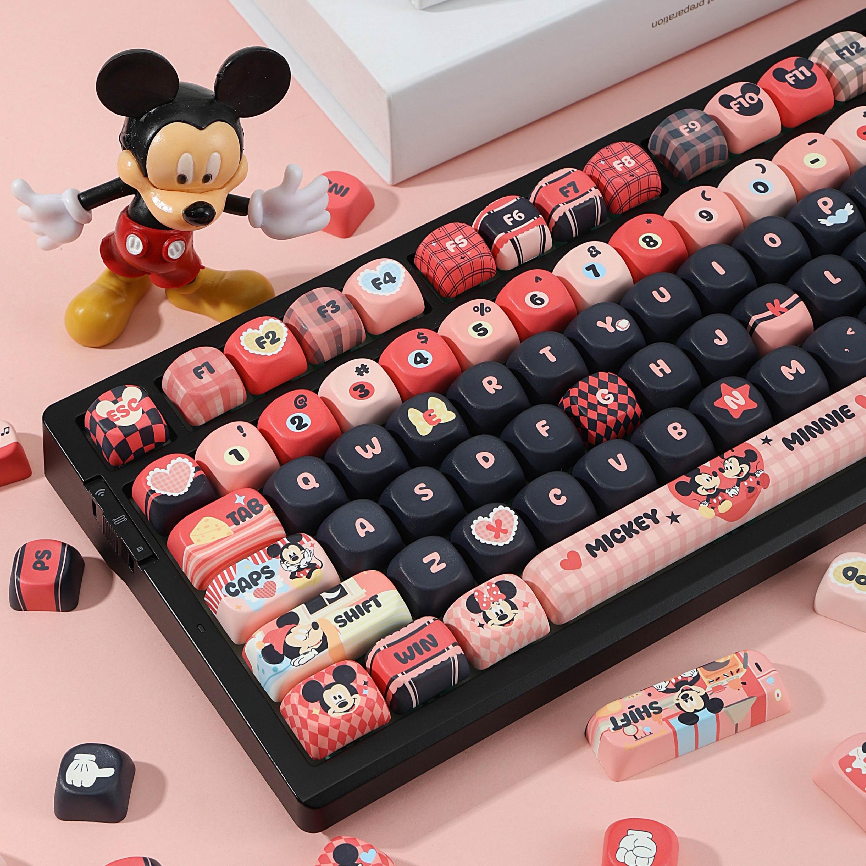 Mickey Minnie Mechanical Keyboard Keycaps, Cute PBT Keycaps Set, Kawaii ...