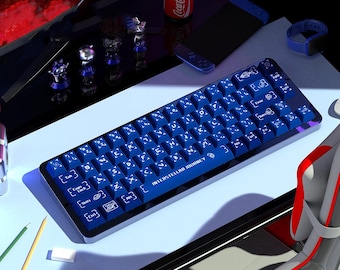 Space Interstellar Journey PBT Keycaps, Dye Sublimation Cosmic Astronaut Keycap Set for Custom Mechanical Keyboard Cherry MX Switch