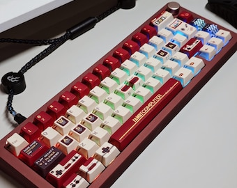 Family Computer NES Keycap Set | 140-Key PBT Cherry Profile Keycaps | Retro 8-bit Mario Theme | Dye-Sub Keycaps for Mechanical Keyboard