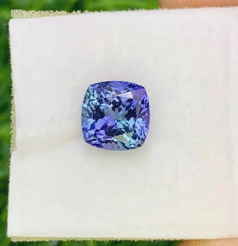 9.40 Ct Extremely Rare Natural Blue Tanzanite – Cushion Cut Certified Loose Gemstone image 7