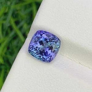 9.40 Ct Extremely Rare Natural Blue Tanzanite – Cushion Cut Certified Loose Gemstone image 1