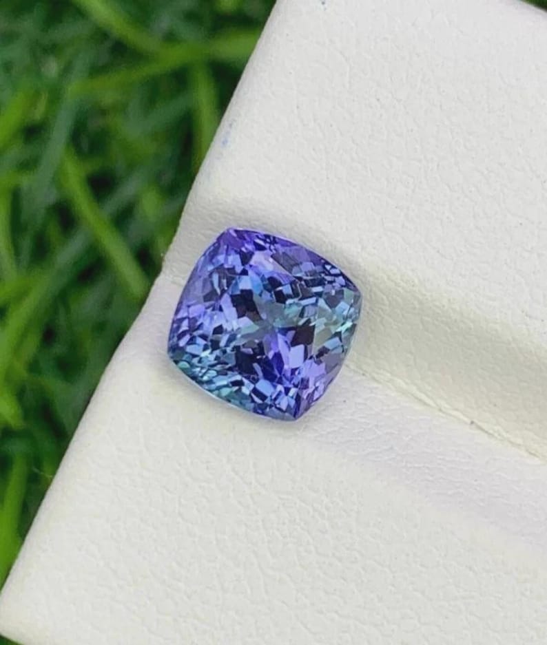 9.40 Ct Extremely Rare Natural Blue Tanzanite – Cushion Cut Certified Loose Gemstone image 1