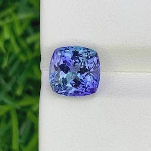 9.40 Ct Extremely Rare Natural Blue Tanzanite – Cushion Cut Certified Loose Gemstone image 3