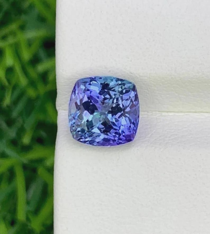9.40 Ct Extremely Rare Natural Blue Tanzanite – Cushion Cut Certified Loose Gemstone image 3