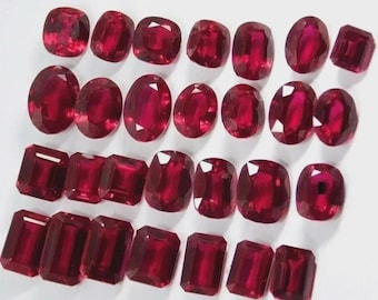 Natural Flawless Burmese Red Ruby 100 Ct+ Mixed Cut LOT Certified Loose Gemstones | Collection for Jewelry Making | Luxury Gem Parcel