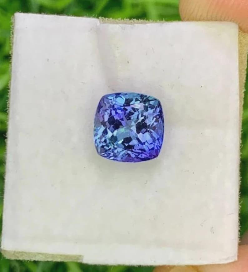 9.40 Ct Extremely Rare Natural Blue Tanzanite – Cushion Cut Certified Loose Gemstone image 2