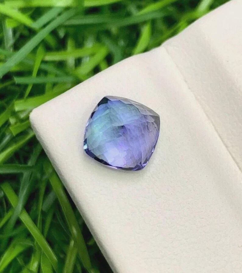 9.40 Ct Extremely Rare Natural Blue Tanzanite – Cushion Cut Certified Loose Gemstone image 6