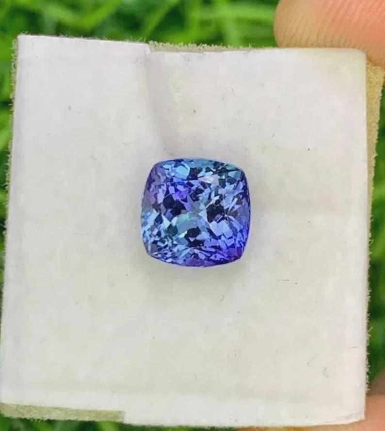 9.40 Ct Extremely Rare Natural Blue Tanzanite – Cushion Cut Certified Loose Gemstone image 4