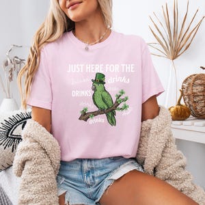 Comfort Colors® Just Here For The Drinks Shirt, Guinness Beer Martini Lover, Funny St Patrick Day Shirt, Parrot St Patricks Day image 6