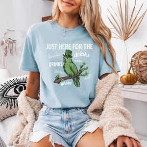 Comfort Colors® Just Here For The Drinks Shirt, Guinness Beer Martini Lover, Funny St Patrick Day Shirt, Parrot St Patricks Day image 12