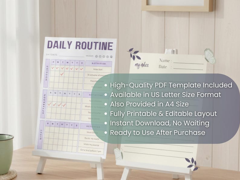 Daily Routine Planner | Habit Tracker | Morning Afternoon Night Chart ...