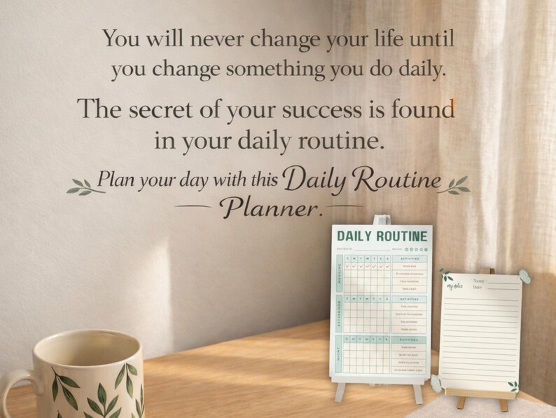 Daily Routine Planner | Habit Tracker | Morning Afternoon Night Chart ...